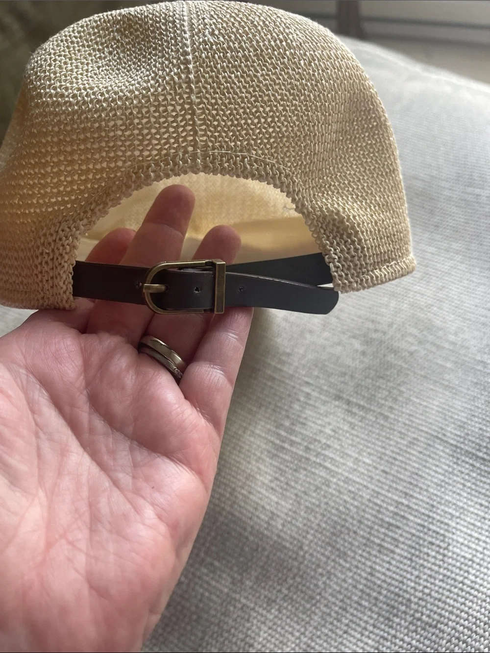 Breathable Beige Woven Baseball Cap - Men Accessories